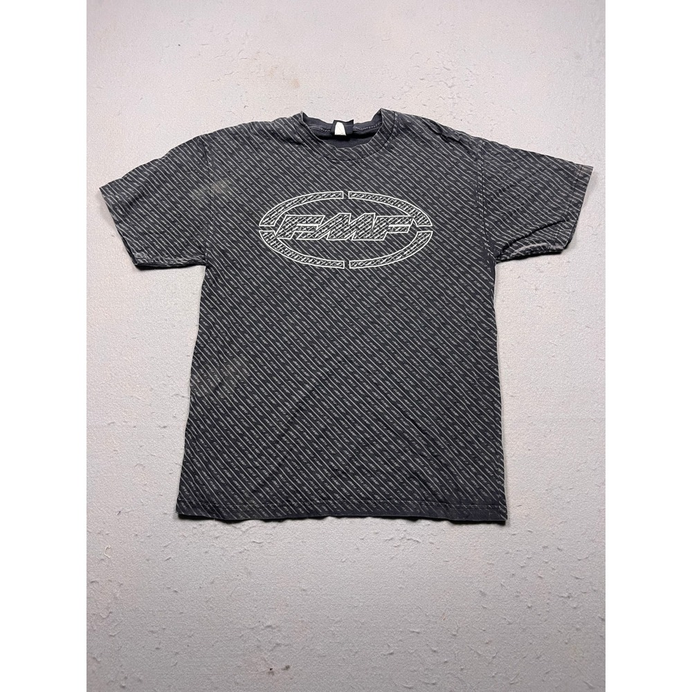 FMF Racing T-Shirt Cotton All Over Print Black Large Mens